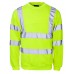 Supertouch Men's High Visibility Crew Neck Sweatshirt In Yellow
