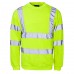 Supertouch Mens Hi Vis Crew Neck Sweatshirt In Black