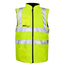 Supertouch Men's Reversible Fleece Lined Bodywarmer In Yellow