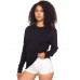 American Apparel Women's Baby Rib Cotton Basic Long Sleeve T-shirt