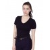 American Apparel Women's Baby Rib Cotton Short Sleeve V-neck T-shirt