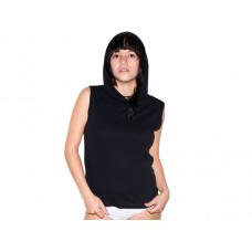 American Apparel Women's Baby Rib Cotton Sleeveless Hooded Top