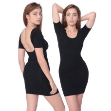 American Apparel Women's Cotton Spandex Jersey Double U-neck Dress