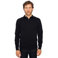 American Apparel Unisex Cotton Pique Long Sleeve Tennis Polo Shirt