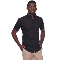 American Apparel Men's Button Collar Poplin Short Sleeve Shirt