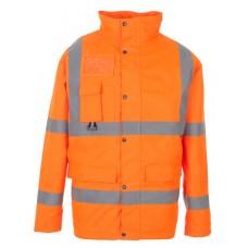 Supertouch Men's Waterproof Breathable Orange High Visibility Jacket