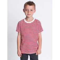 American Apparel Youth Poly-cotton Striped Short Sleeve Crew Neck