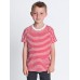 American Apparel Youth Poly-cotton Striped Short Sleeve Crew Neck