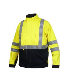 Projob Men's 8404 Lined Flame Retardent High Visibility Jacket