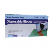 Portwest Box Of 100 Super Stretchy Vinyl Powder Free Disposable Glove