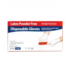 Portwest Workwear Latex Powder Free Disposable Glove In White