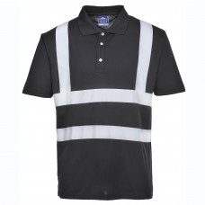Portwest Workwear Iona Poloshirt In Black And Navy