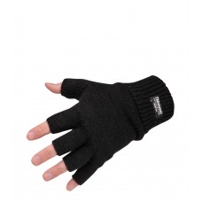 Portwest Workwear Fingerless Knit Glove In Black And Navy