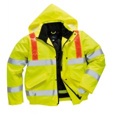 Portwest Work Wear Hi-vis Bomber With Reflexite Red Braces