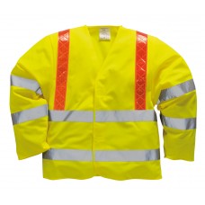 Portwest Work Wear Hi-vis Jacket With Reflexite Red Braces