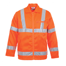 Portwest Work Wear Rail Industry Hi-vis Poly-cotton Jacket