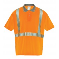 Portwest Workwear Superior Hivis Polo Shirt In Yellow And Orange