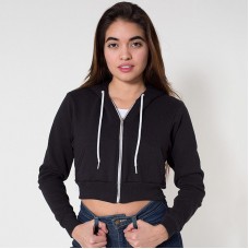 American Apparel Women's Cropped Flex Fleece Hooded Sweatshirt