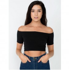 American Apparel Women's Form Fitting Cotton Spandex Crop Top