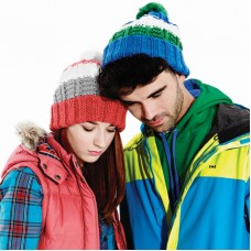 Beechfield Adult's Removable Pom Pom Chamonix Combi Beanie Hat