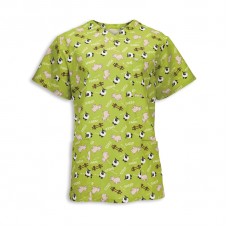Alexandra Women's Nu93 Piggy And Sheep Print Scrub Tunic