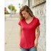 Anvil Women's Tri-blend V-neck Tee