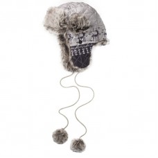Fashion Hat House Adult's Faux Fur Trim Blitzen Reindeer Trapper Hat