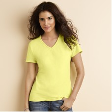 Gildan Women's Semi Fitted Premium Cotton V-neck T-shirt