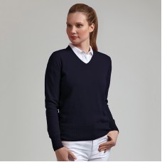 Glenmuir Women's Supersoft Cotton V-neck Golf Sweater