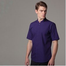 Kustom Kit Women's Mandarin Collar Fitted Short Sleeve Shirt