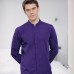 Kustom Kit Men's Mandarin Collar Fitted Long Sleeve Shirt