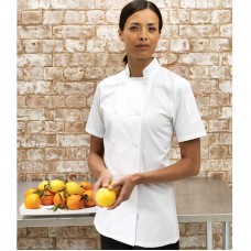Premier Women's Wrap Over Fastening Short Sleeve Chefs Jacket