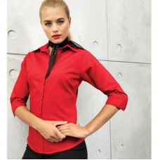 Premier Women's Poplin Fabric 3/4 Sleeve Shirt