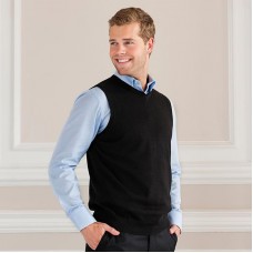 Russell Collection Mens Contemporary V-neck Sleeveless Sweater
