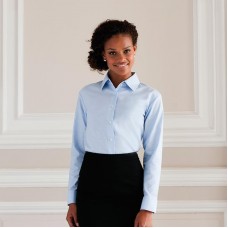 Russell Collection Ladies Easycare Long Sleeve Oxford Shirt