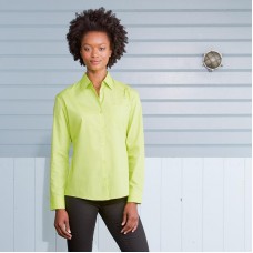 Russell Collection Ladies Easycare Long Sleeved Poplin Fabric Shirt