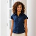 Russell Collection Women's Tencil Fabric Cap Sleeve Fitted Shirt Russell Collection Women's Tencil Fabric Cap Sleeve Fitted Shirt