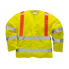 Portwest High Visibility Jacket With Reflexite Red Braces Portwest High Visibility Jacket With Reflexite Red Braces