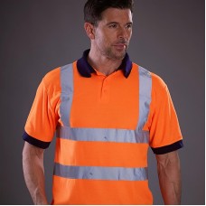 Yoko Men's High Vis Short Sleeve Work Polo Shirt - Hvj210