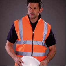 Yoko Men's High Vis Reversible Fleece Work Bodywarmer - Hv008f