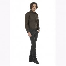 B&c Collection Men's Black Tie Long Sleeve Shirt