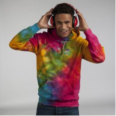 Colortone Adult's Rainbow Tie-dye Hooded Sweatshirt Colortone Adult's Rainbow Tie-dye Hooded Sweatshirt
