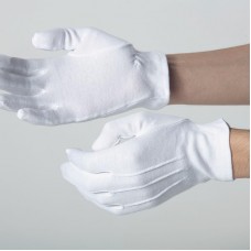 Dennys Adult's White Elasticated Cufff Cotton Glove - Dw35a