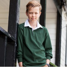 Front Row Kid's Long Sleeve Plain Rugby Shirt