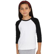 American Apparel Children's Baby Rib 3/4 Sleeve Raglan Top