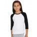 American Apparel Children's Baby Rib 3/4 Sleeve Raglan Top