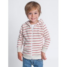 American Apparel Children's Striped Fleece Zipped Hooded Sweatshirt