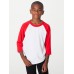 American Apparel Youth's Poly-cotton 3/4 Sleeve Raglan T-shirt