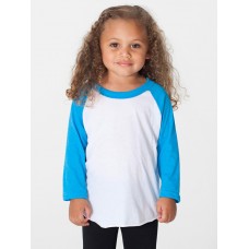 American Apparel Children's Poly-cotton 3/4 Sleeve Raglan T-shirt