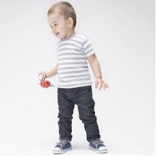 Babybugz Baby Poppers At Shoulder Stripy T-shirt
